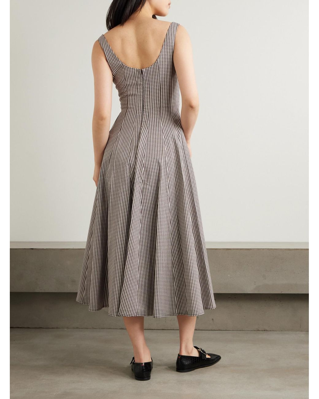 Staud Gray Plaid Dress