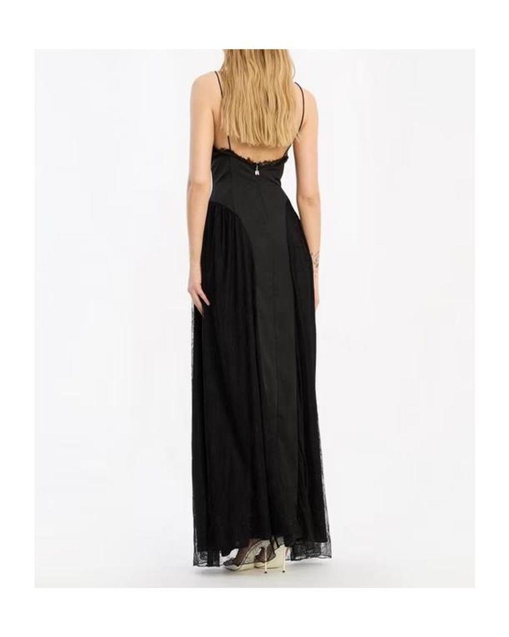 ROTATE BIRGER CHRISTENSEN Black Lacana Spaghetti Strap Dress