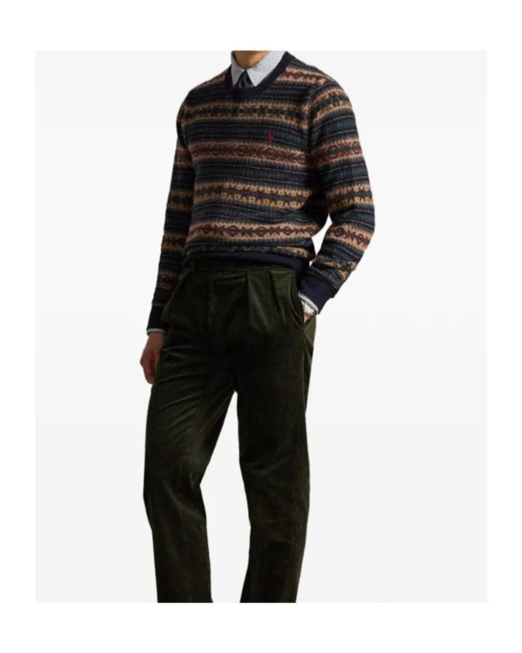 Polo Ralph Lauren Black Fair Isle Sweater for men
