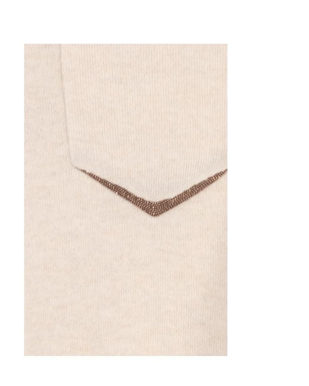 Brunello Cucinelli White Bead-Detail Knitted Cashmere Sweater