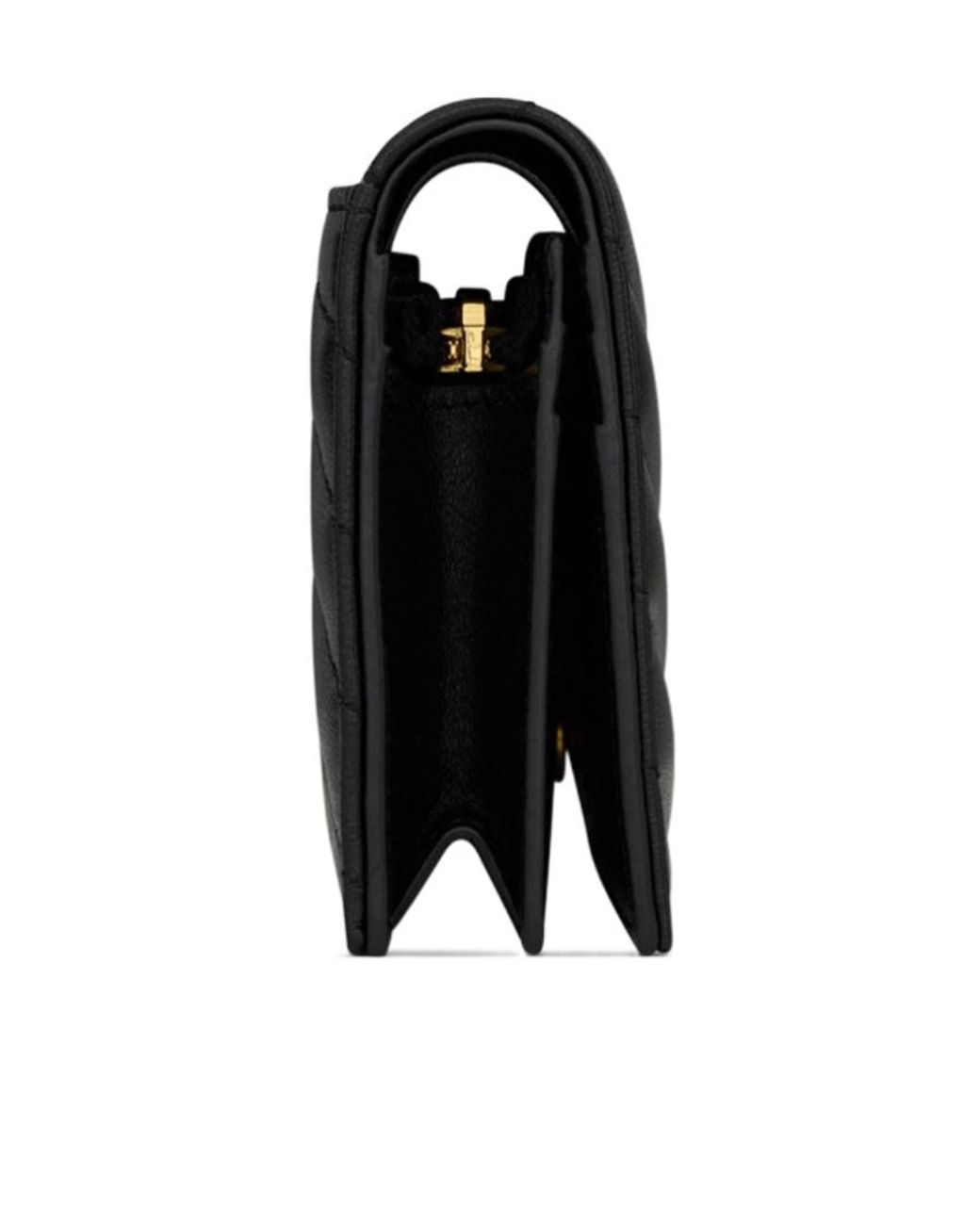 Saint Laurent Black Cassandre Matelassé Flap Card Case