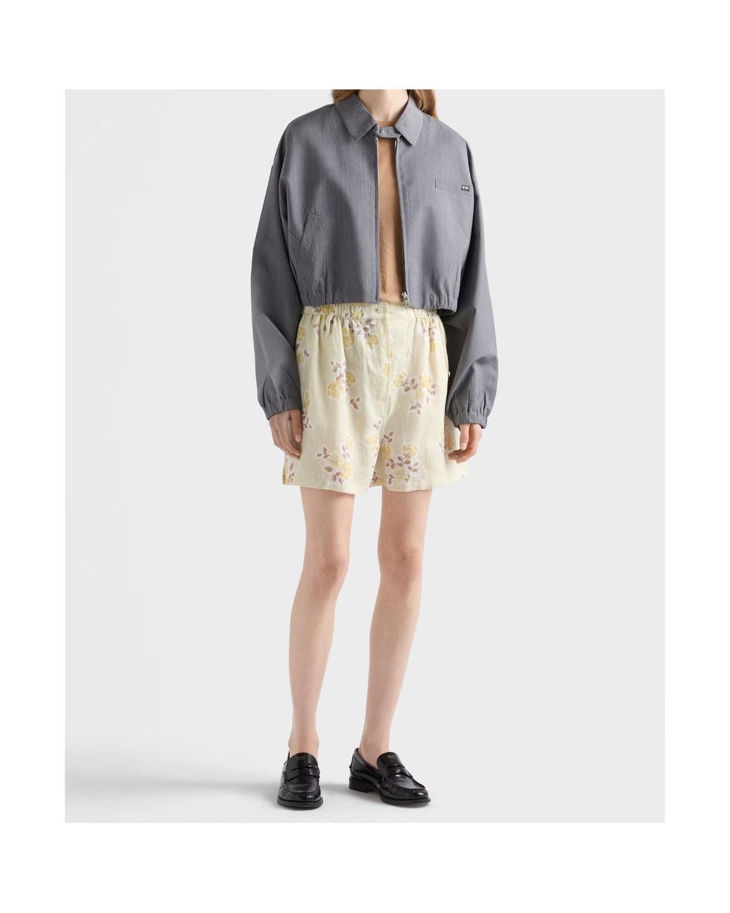 Prada Gray Light Mohair Blouson Jacket
