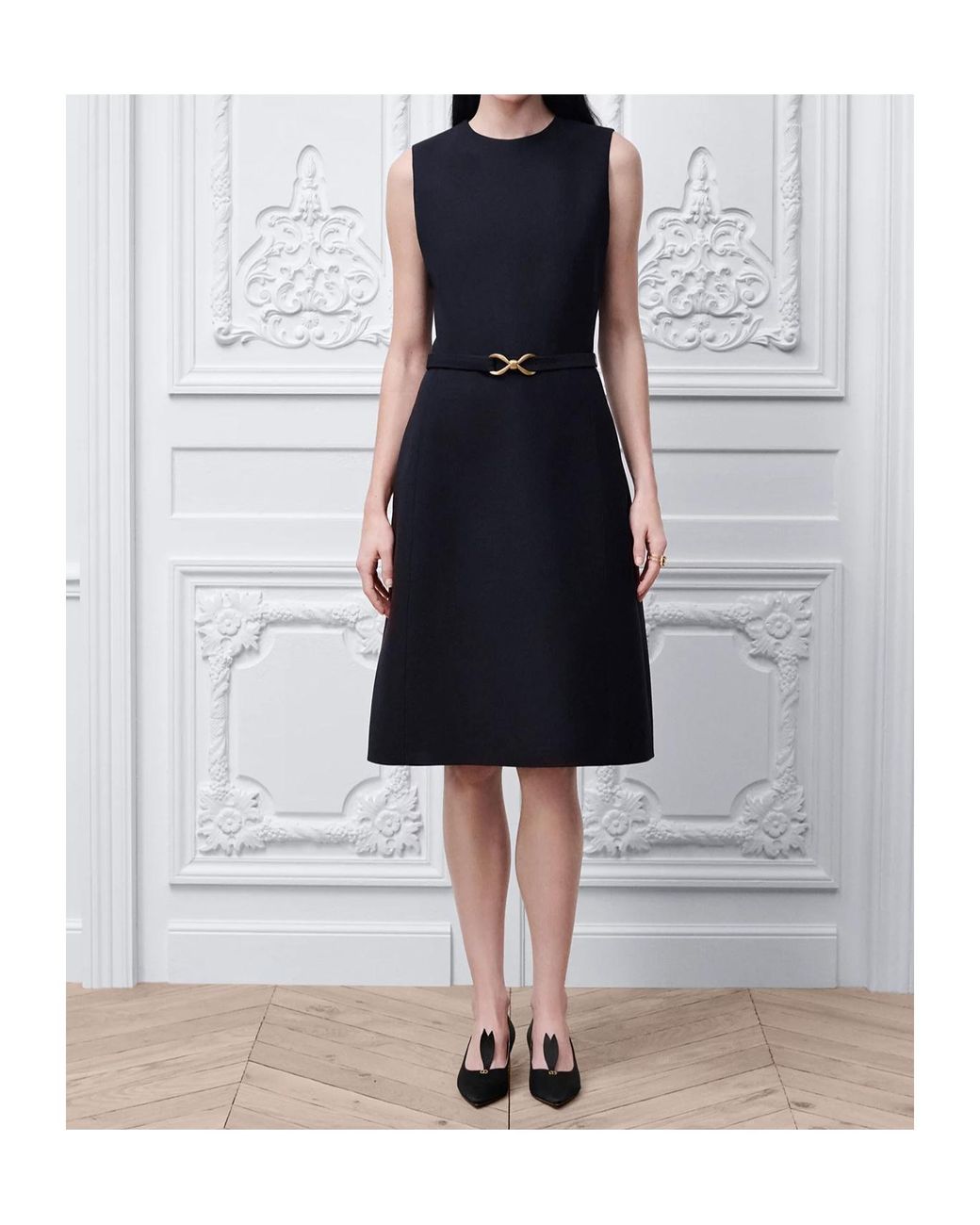 Dior Black Belted Straight Dress