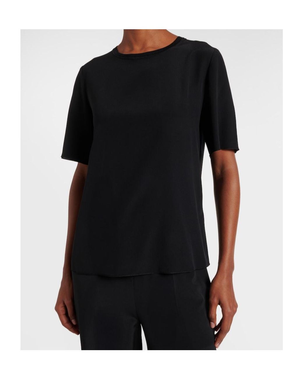 Joseph Black Rubin Silk Crêpe De Soie T-Shirt