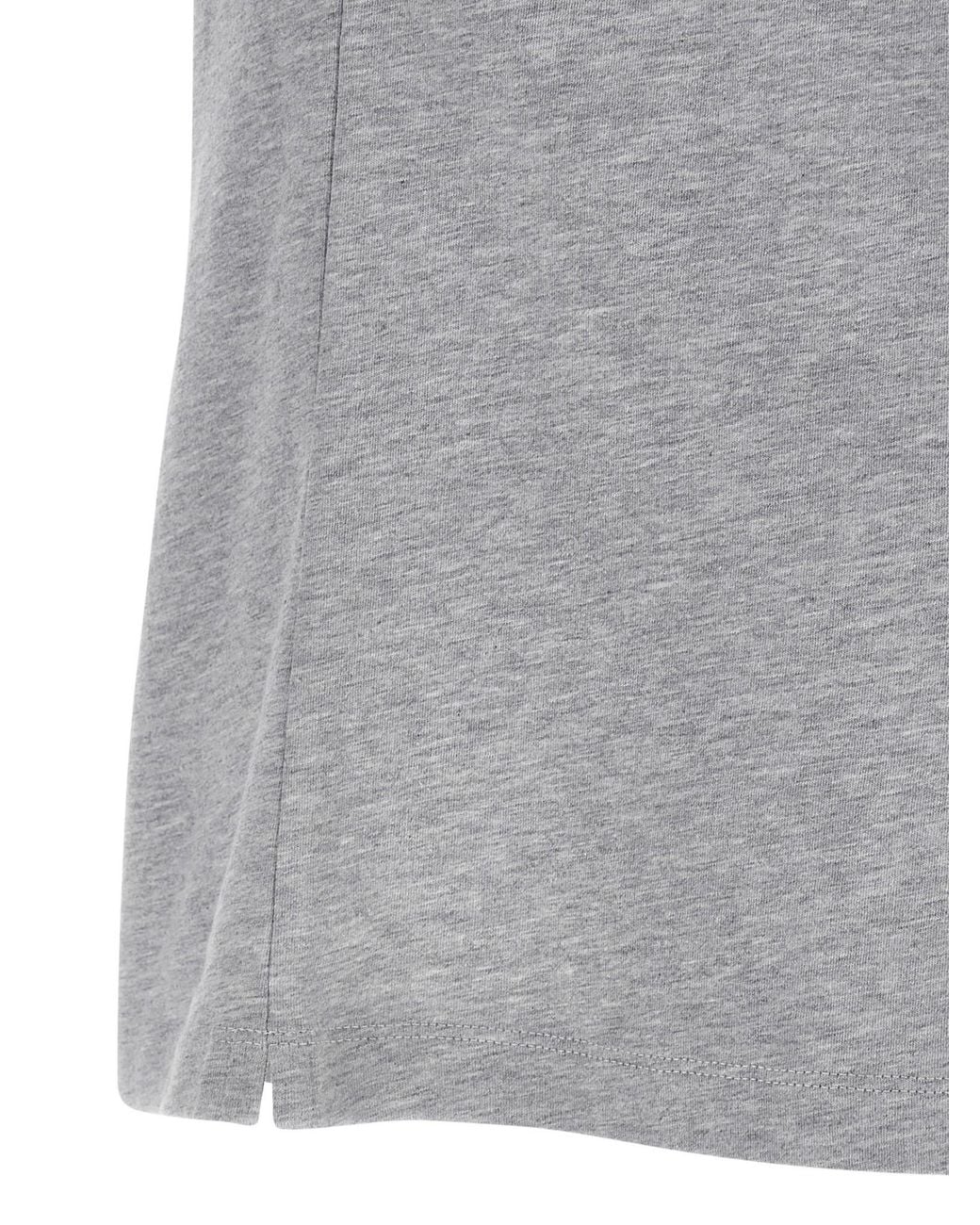 Brunello Cucinelli Gray Logo Printed Crewneck T-Shirt for men