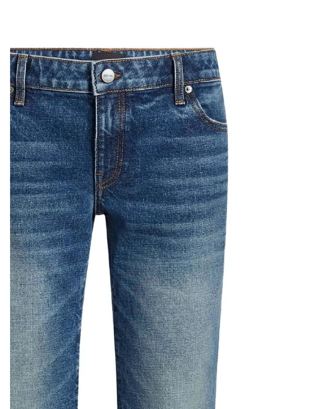 Khaite Blue Conforti Mid-Rise Bootcut Jeans