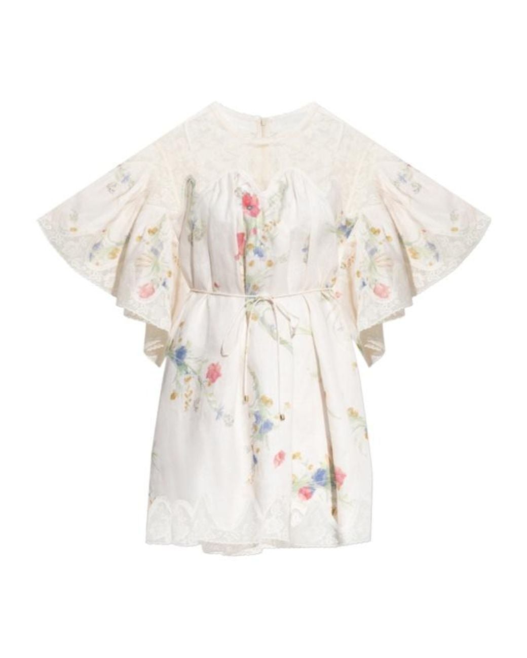 Zimmermann White Lucky Lace Trim Mini Dress