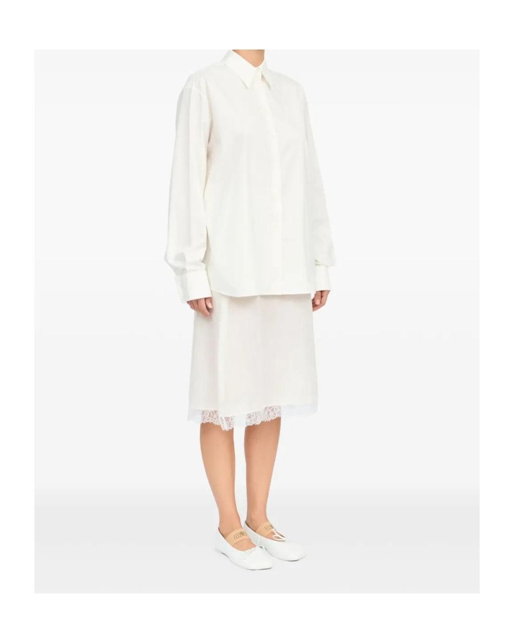 MM6 by Maison Margiela White Cotton Dress
