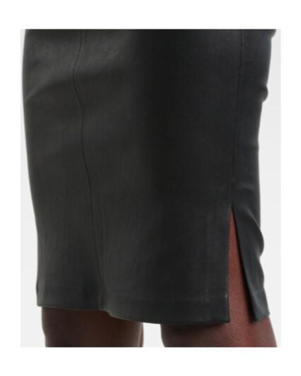 Stouls Black Gin Leather Midi Skirt