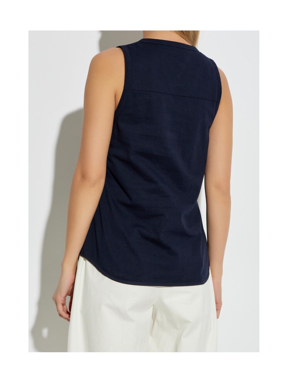 Bottega Veneta Blue Single Breasted Sleeveless Top
