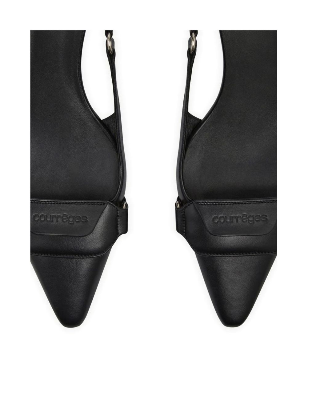 Courreges Black 50Mm Racer Slingback Pumps