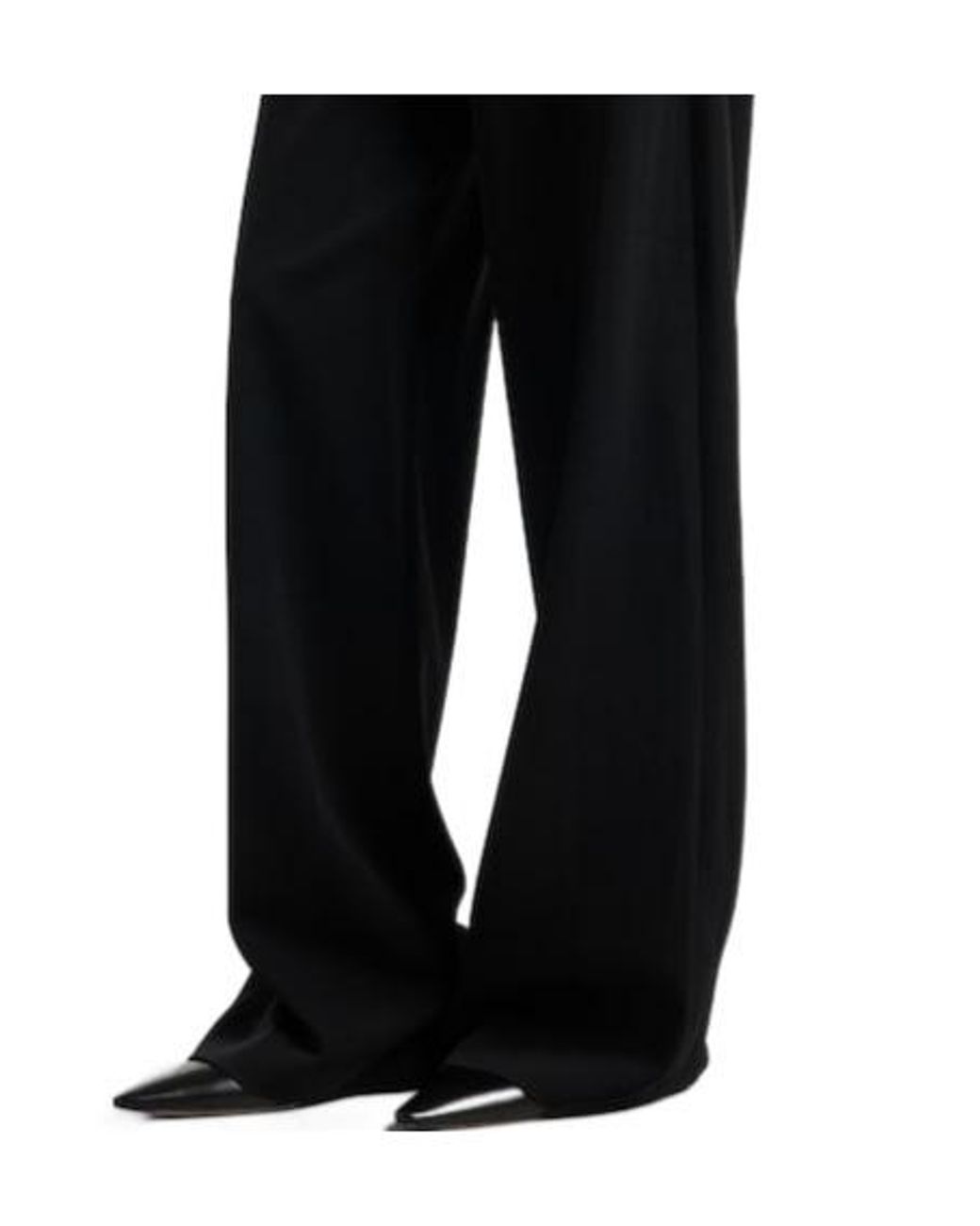 The Row Black Farah Wool And Cashmere Wide-Leg Pants