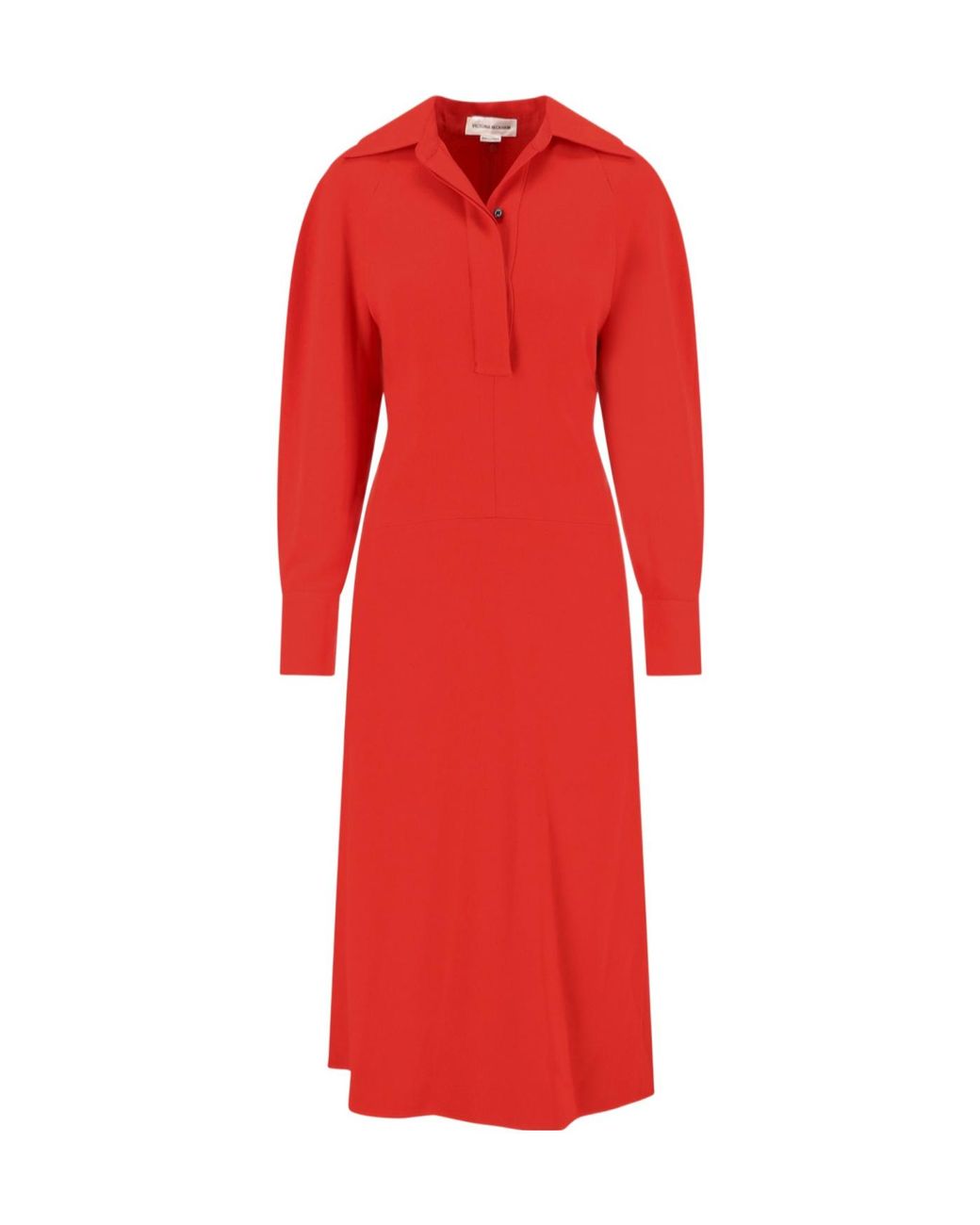 Victoria Beckham Red Long Sleeve Maxi Dress