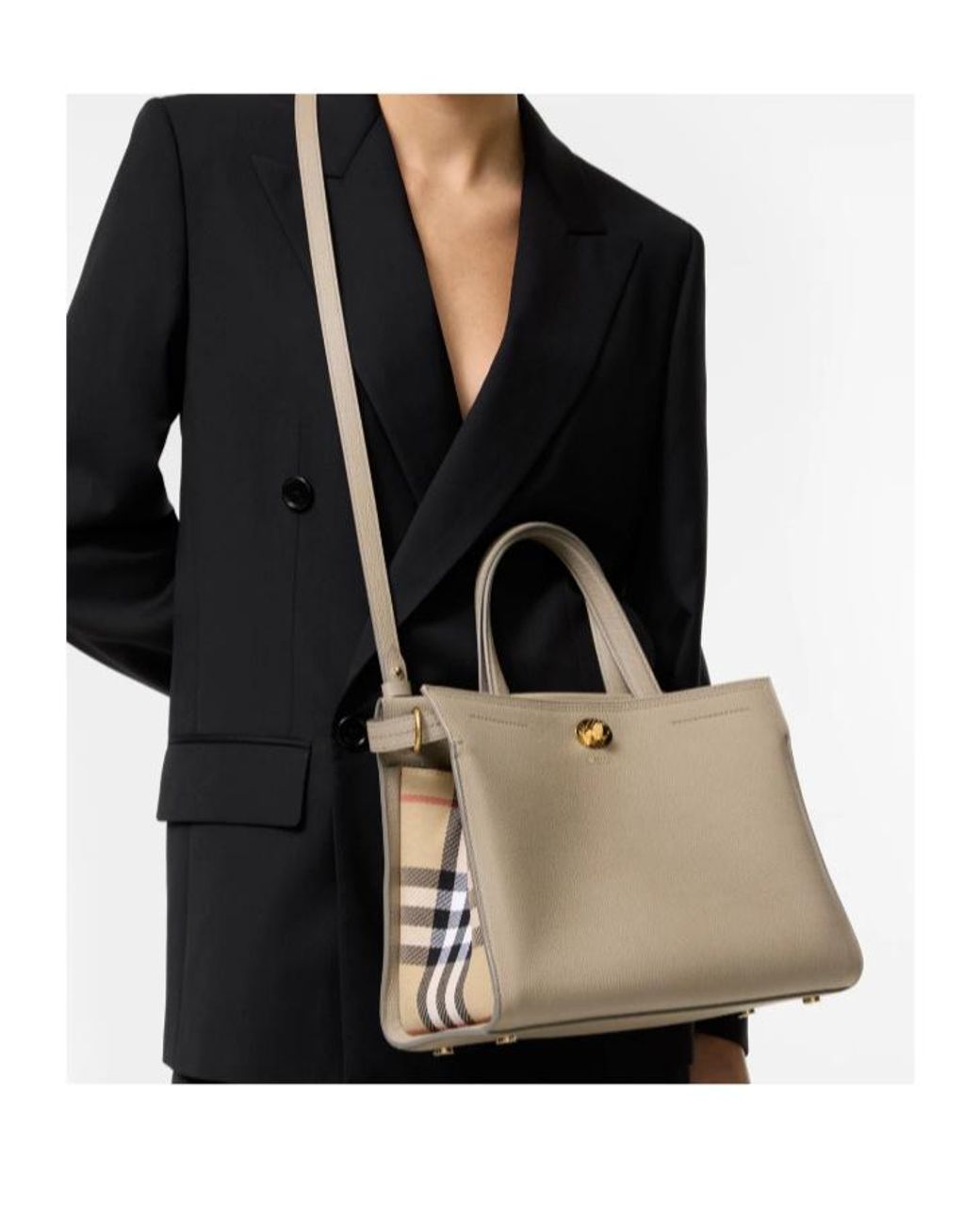 Burberry Natural Small Check Cotswolds Tote Bag