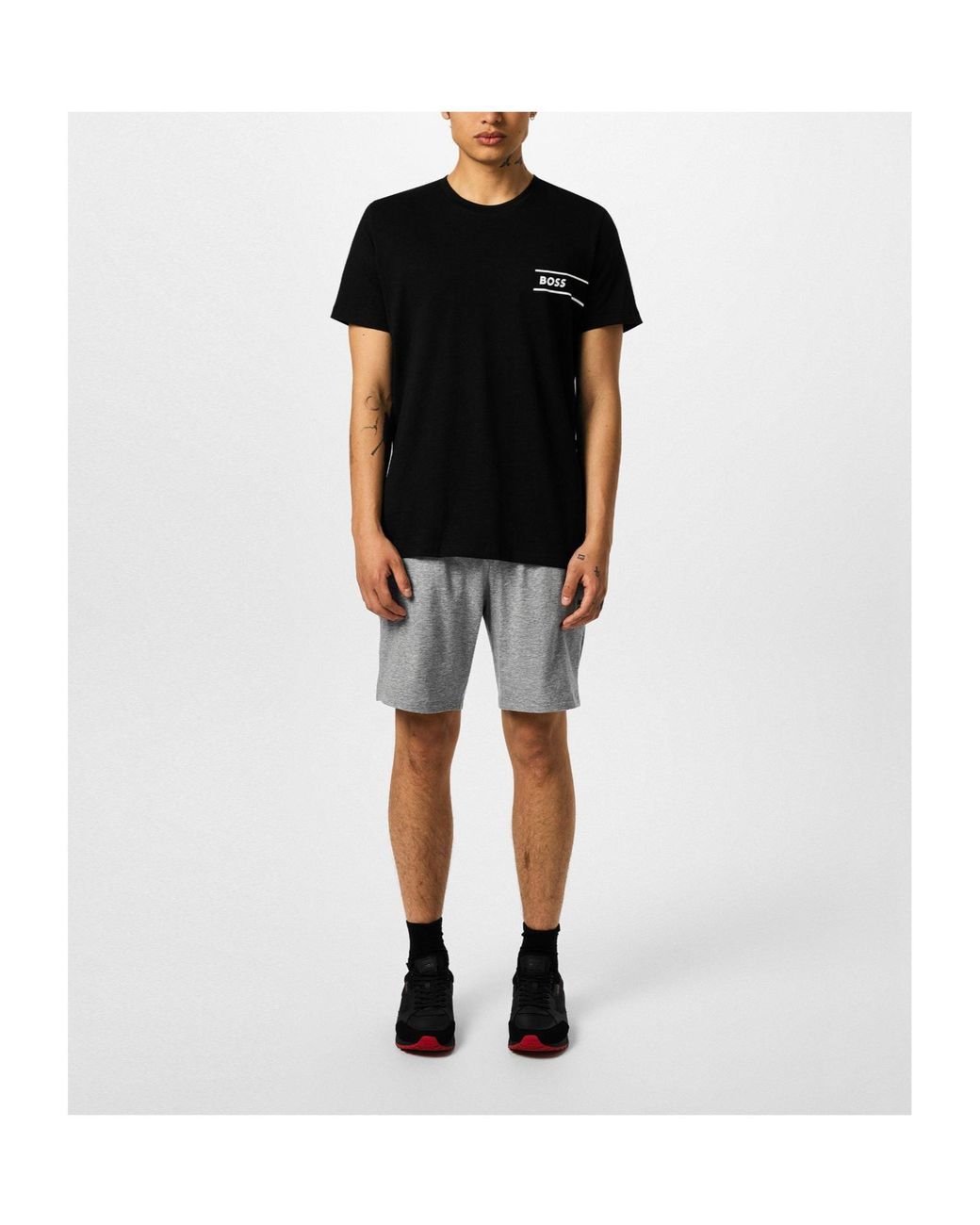 Boss Gray Elastic Waist Shorts for men