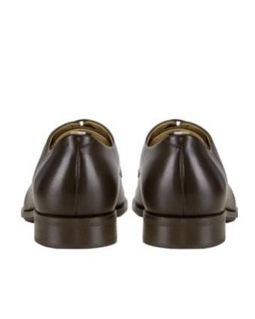 Boss Brown Almond-Toe Leather Derby Shoes for men