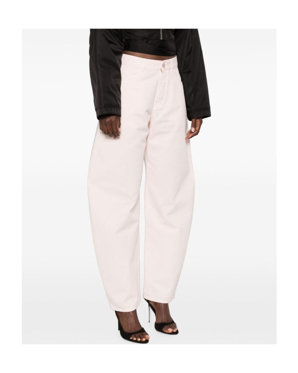 Alaïa White Alaïa High-Rise Wide-Leg Pants