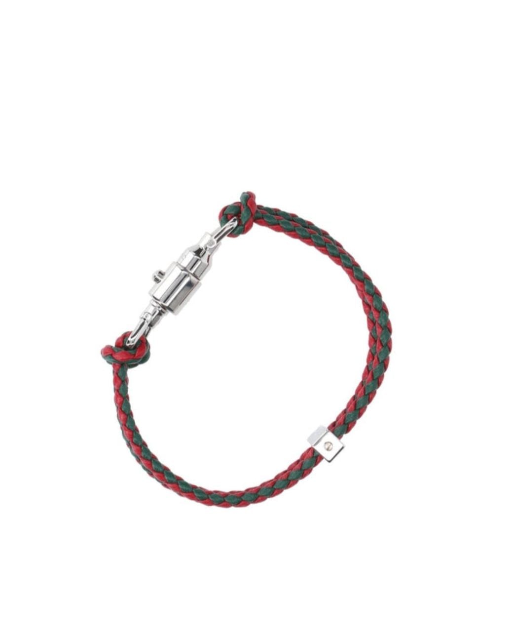 Gucci White Piston Detail Braided Bracelet