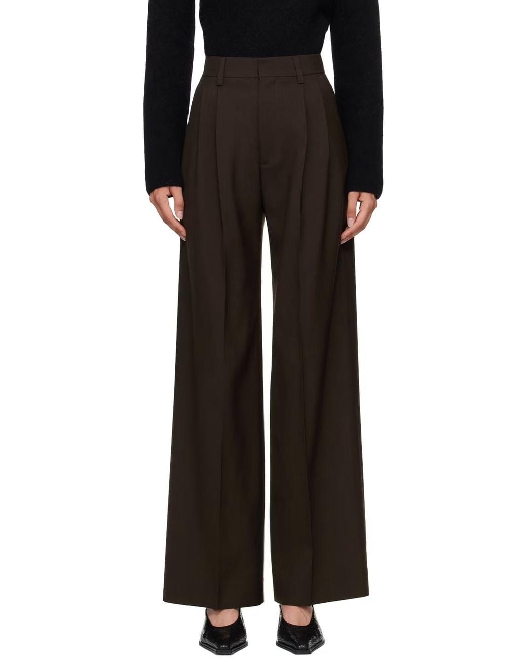 Filippa K Black Darcey Straight-Leg Trousers