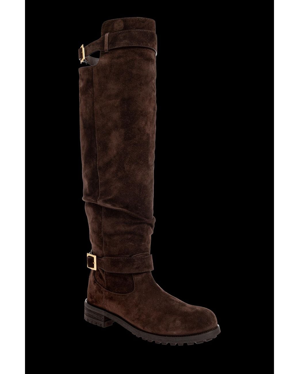 Jimmy Choo Brown Biker Knee Boots