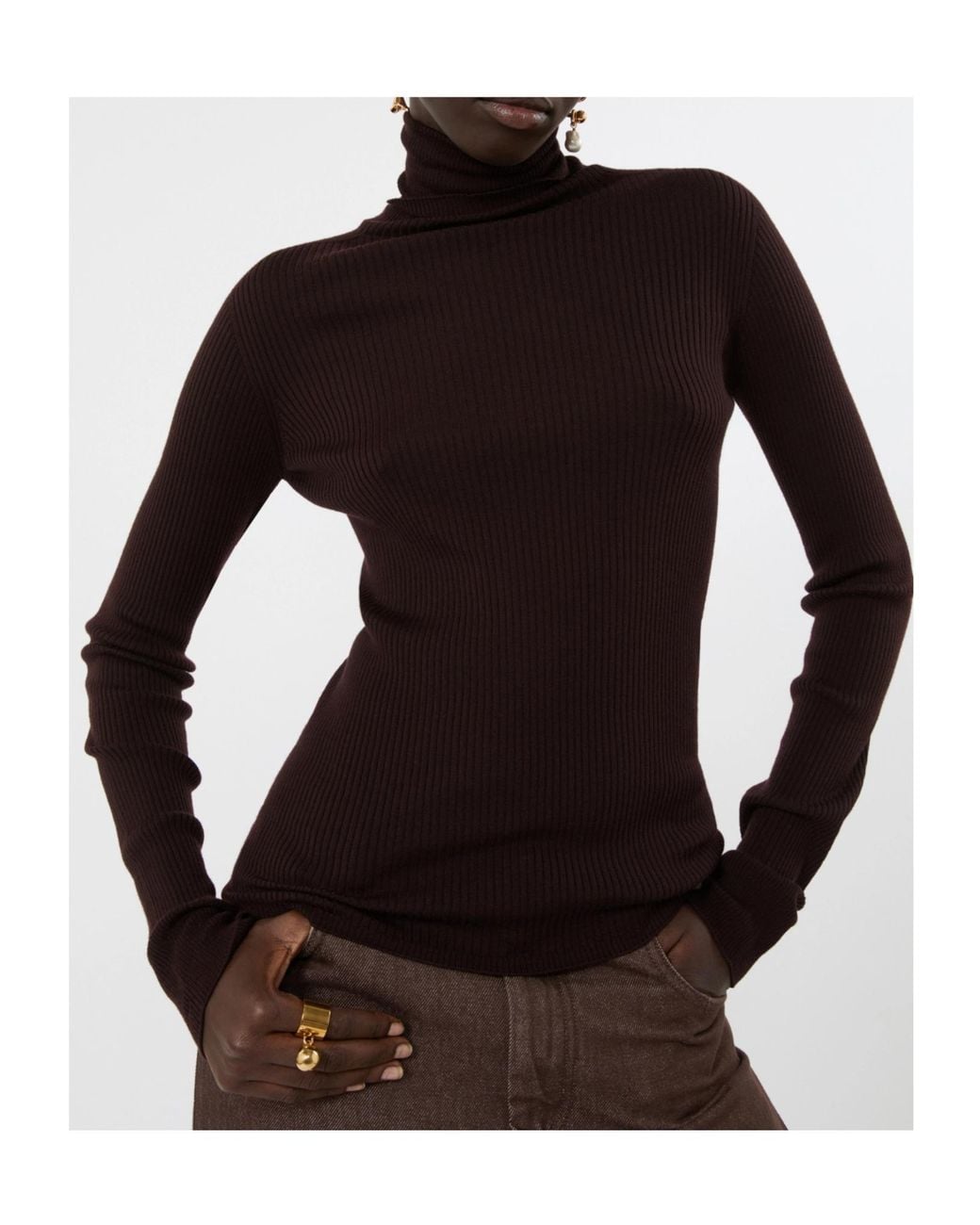 Sportmax Black Spxcentro Ribbed Turtleneck Knitted Top