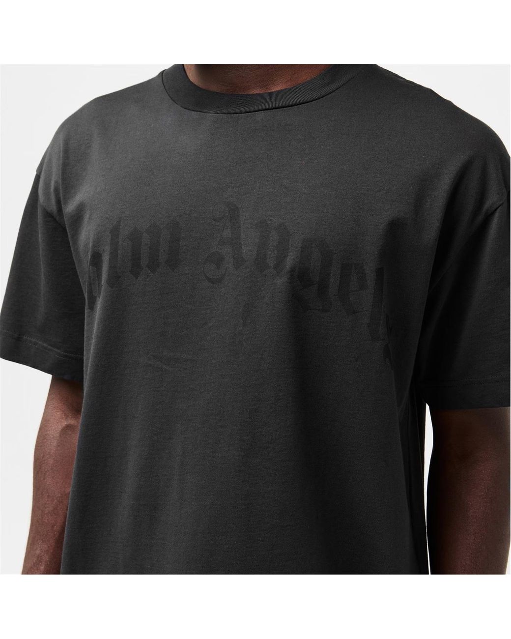 Palm Angels Black Logo Crew Neck T-Shirt for men