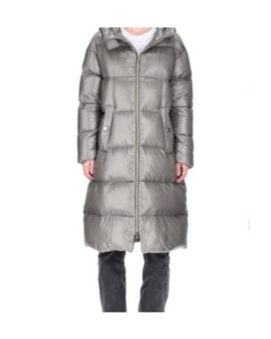 Herno Gray Long-Sleeved Down Jacket