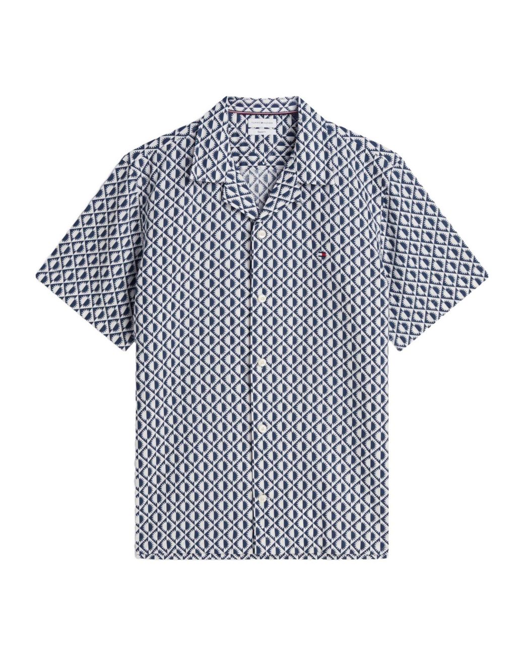 Tommy Hilfiger Blue Shortsleeve Printed Shirt for men