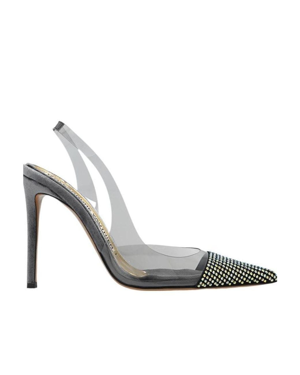 Alexandre Vauthier Metallic Amber Embellished Slingback Pumps