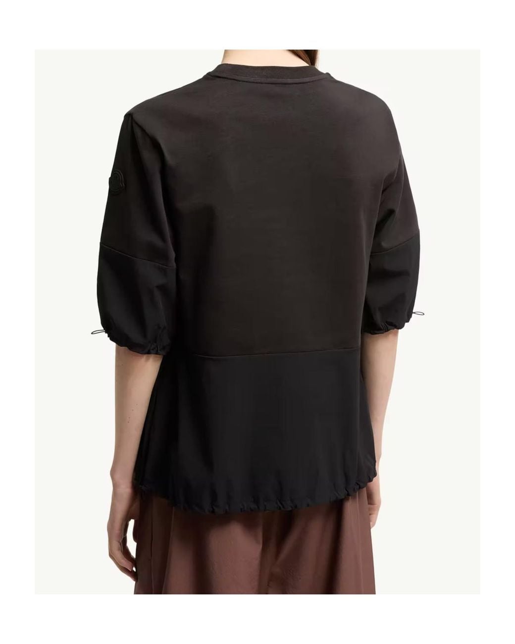Moncler Black Cotton Ripstop T-Shirt