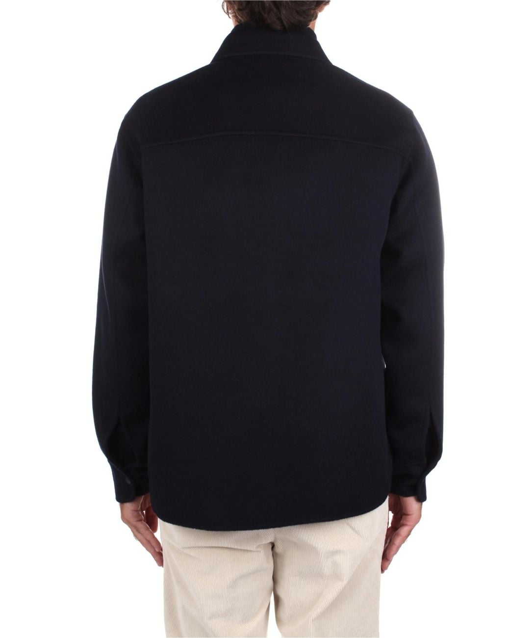 Aspesi Blue Shirt Collar Buttoned Overshirt for men