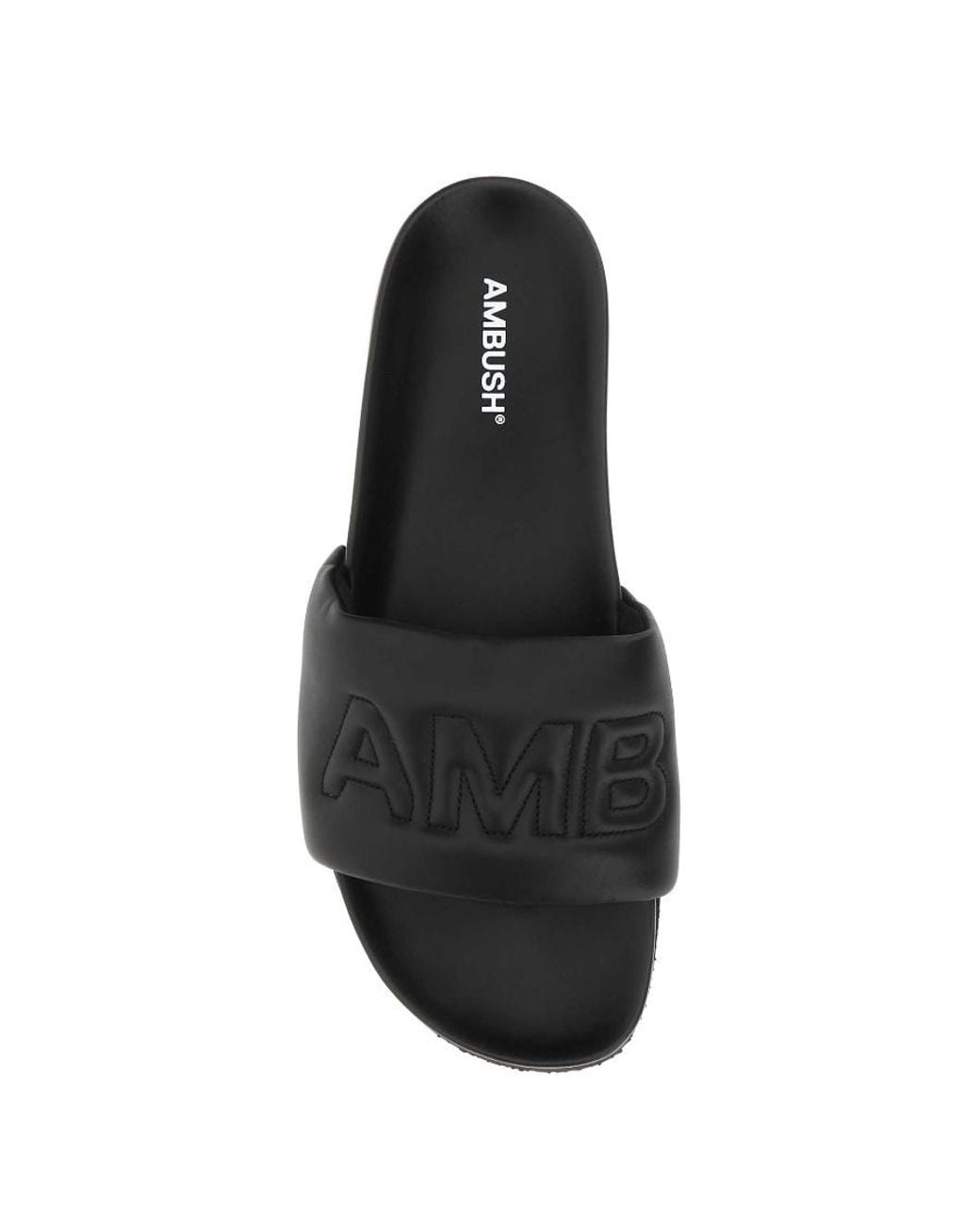 Ambush Black Logo Embossed Padded Slides for men