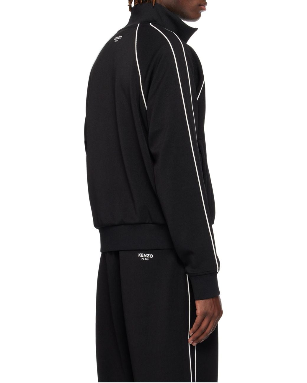 KENZO Black Pop Embroidered Track Jacket for men