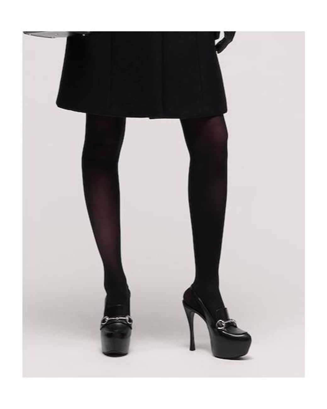 Gucci Black Platform Slingback With Horsebit