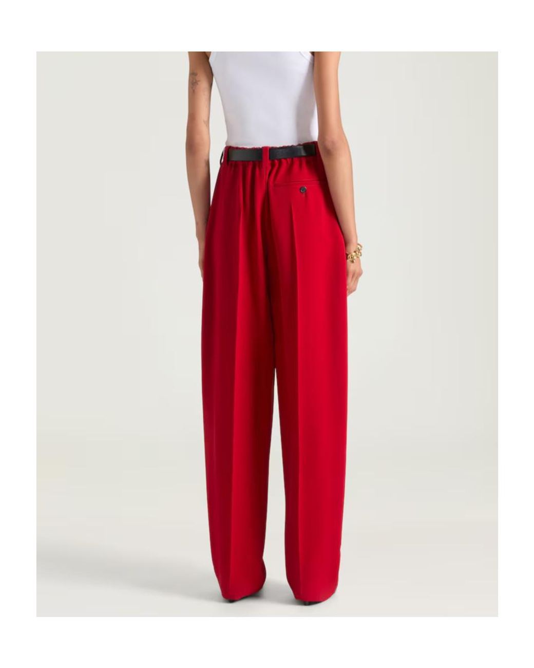 Givenchy Red Double Pleated Pants