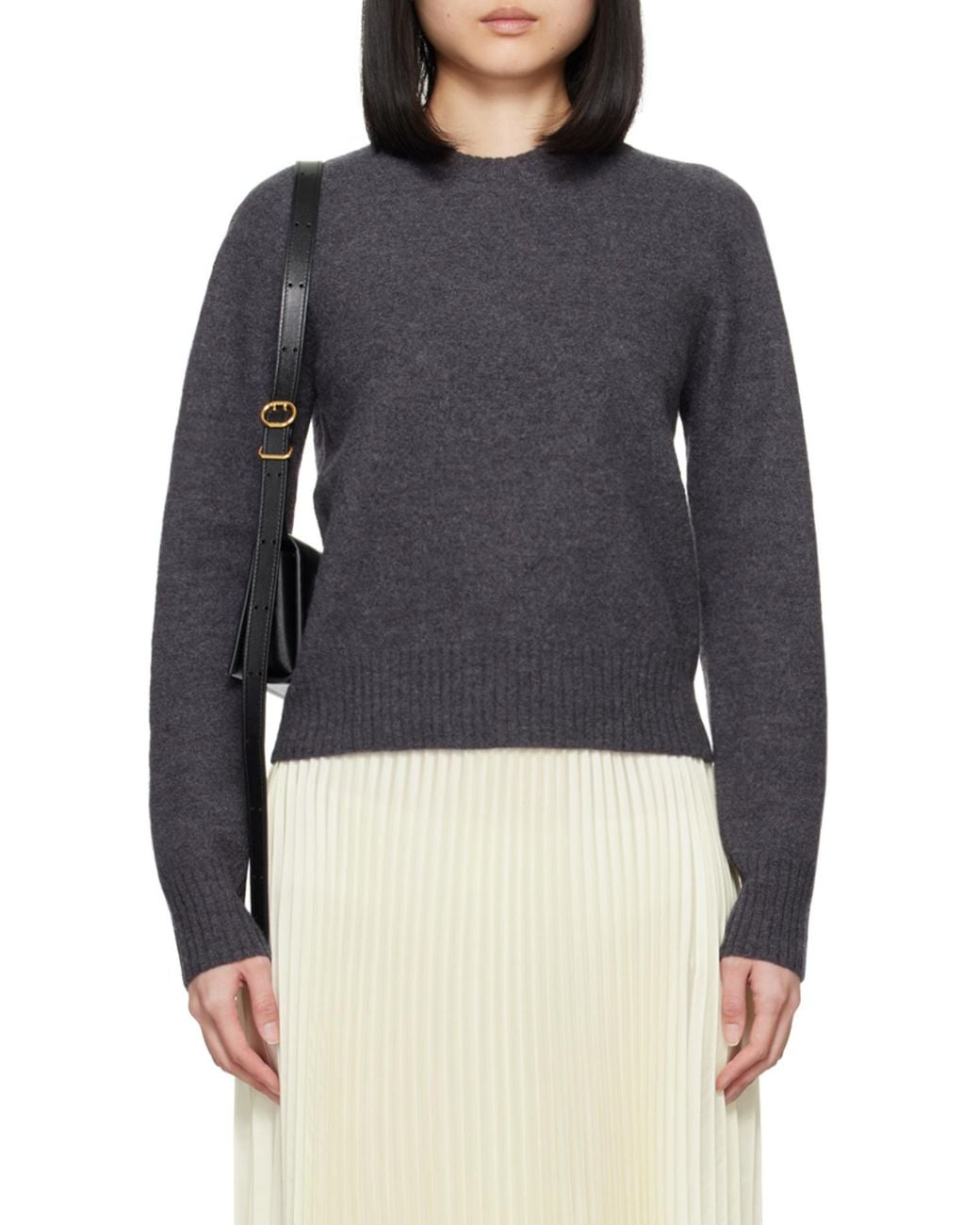 Jil Sander Gray Crewneck Knitted Jumper