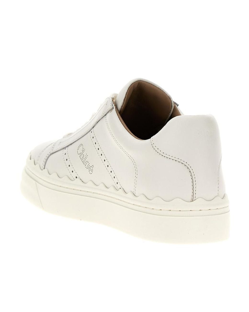 Chloé White Lauren Leather Sneaker