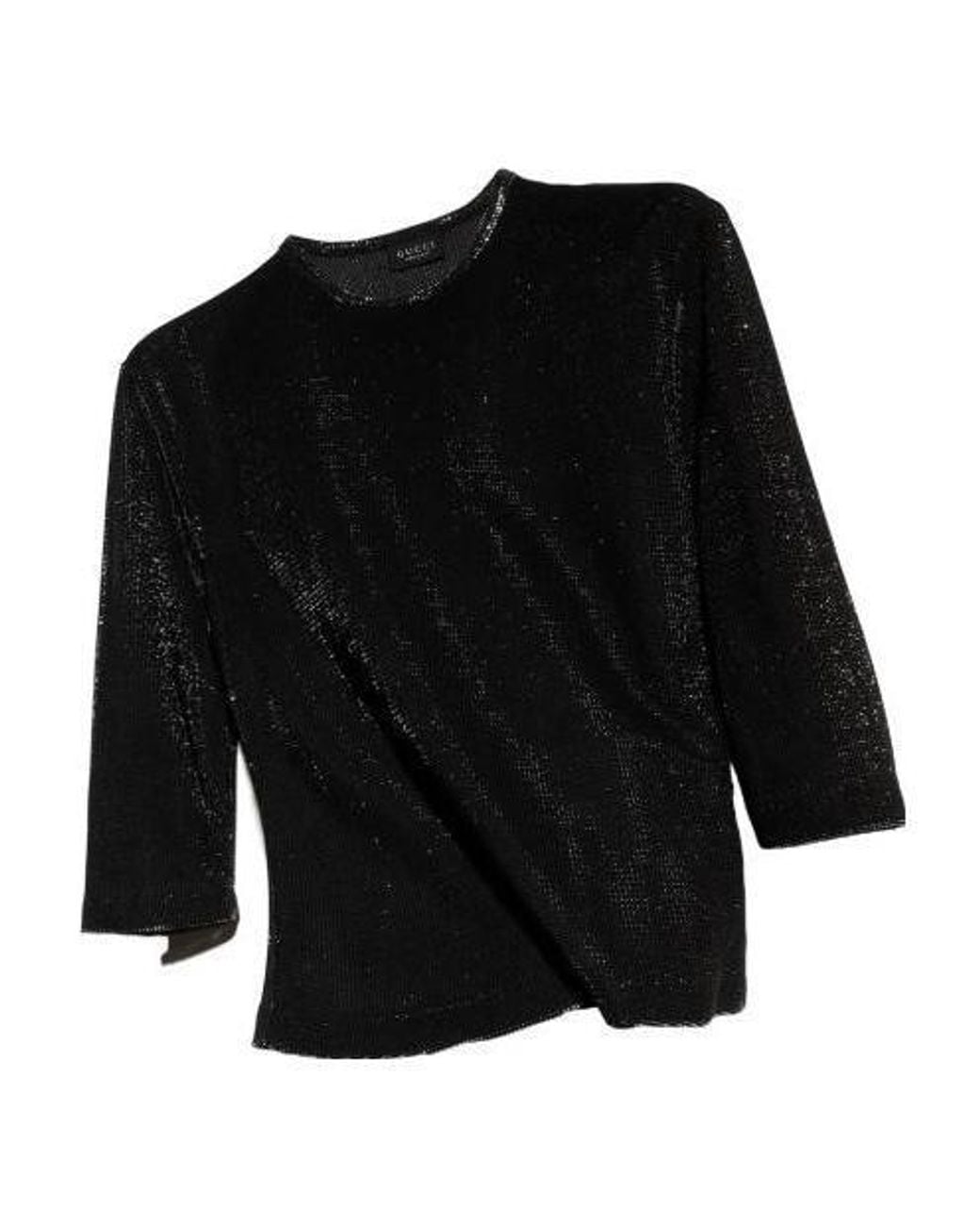 Gucci Black Jersey Top With Iridescent Effect
