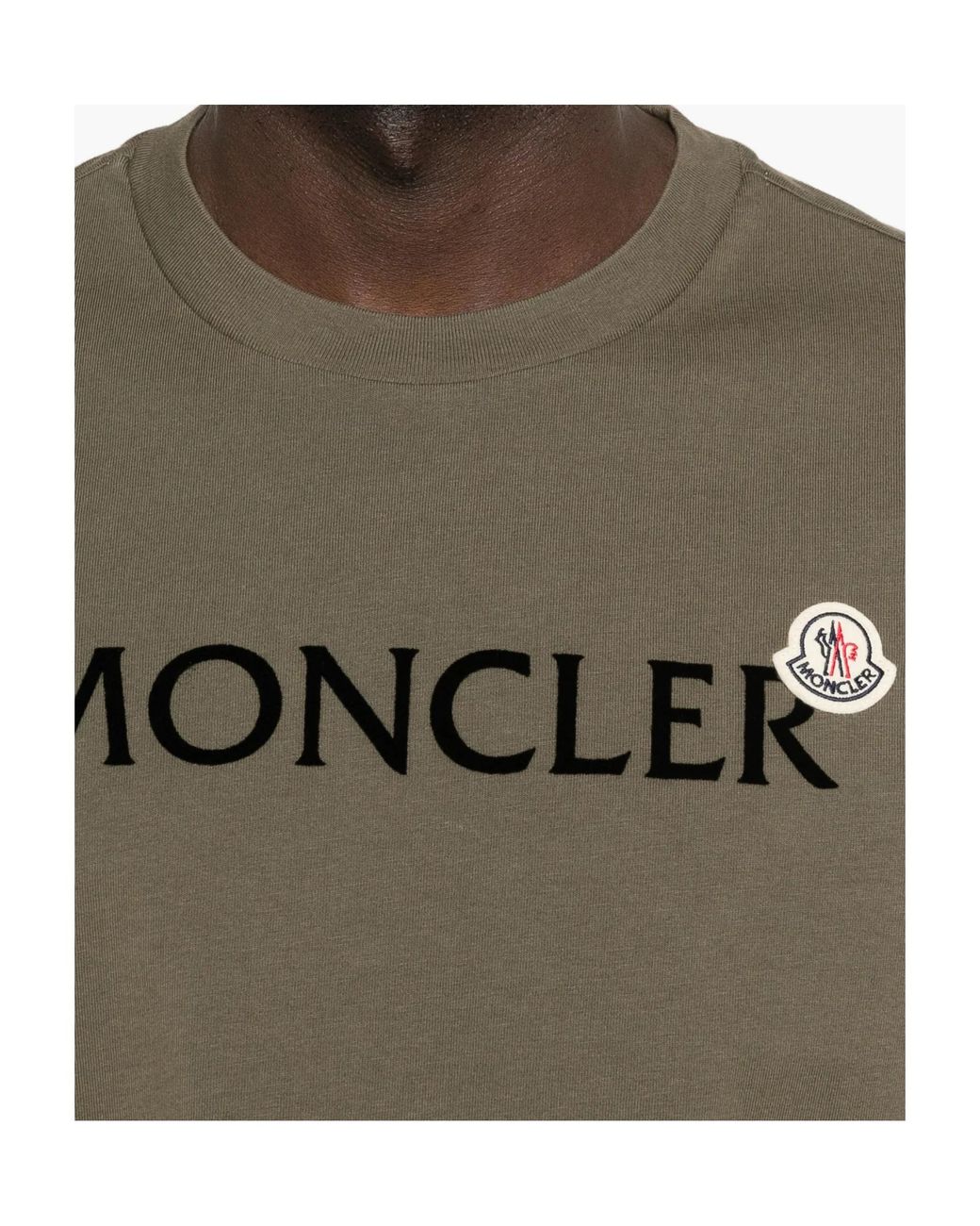 Moncler Green Logo Patch Crewneck Sweatshirt for men
