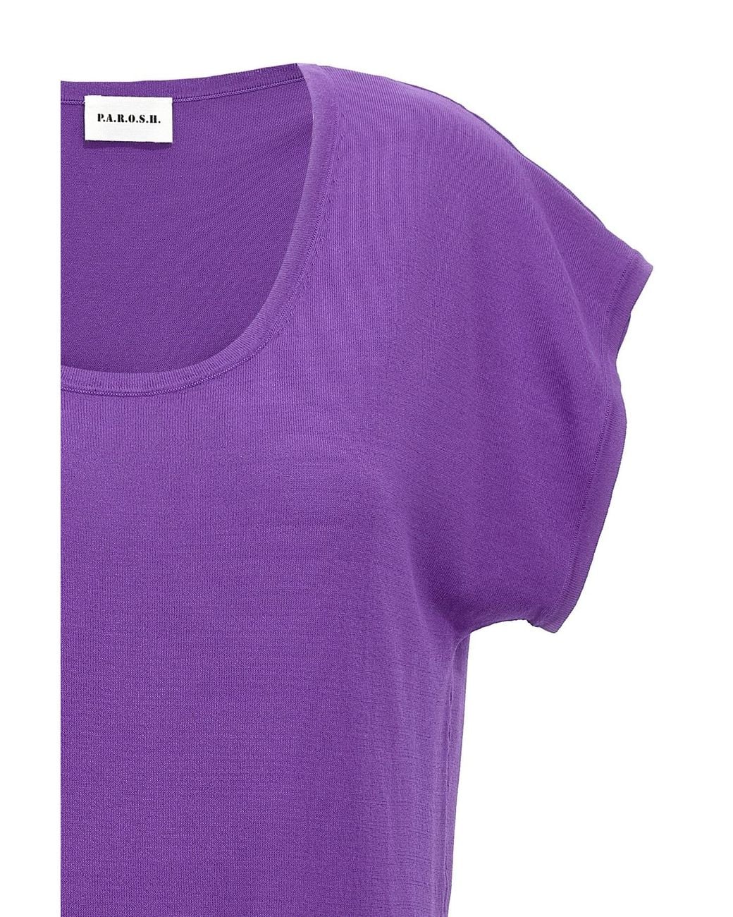 P.A.R.O.S.H. Purple T-Shirt With Round Neck And Short Sleeves