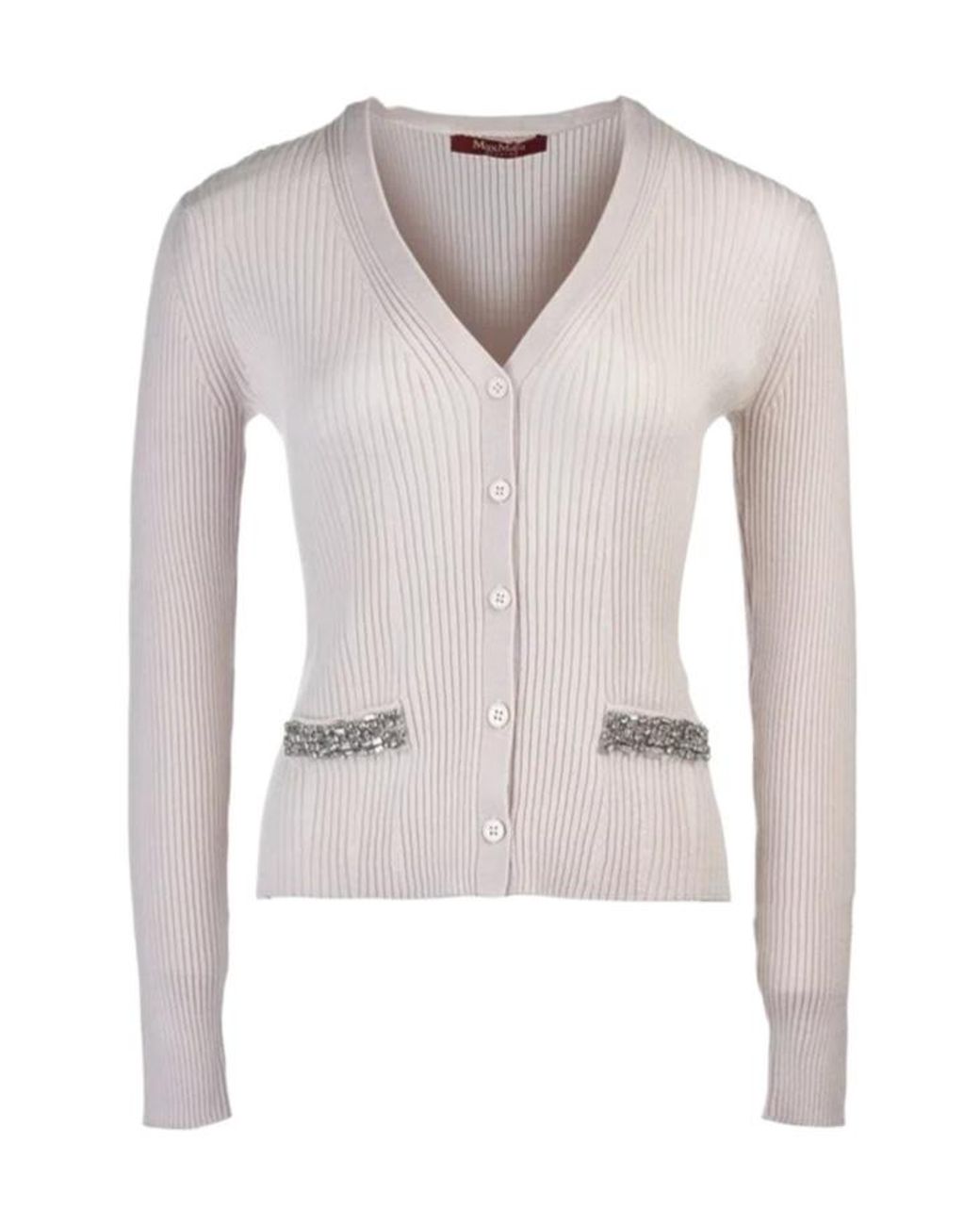 Max Mara Multicolor V-Neck Long-Sleeved Sweater