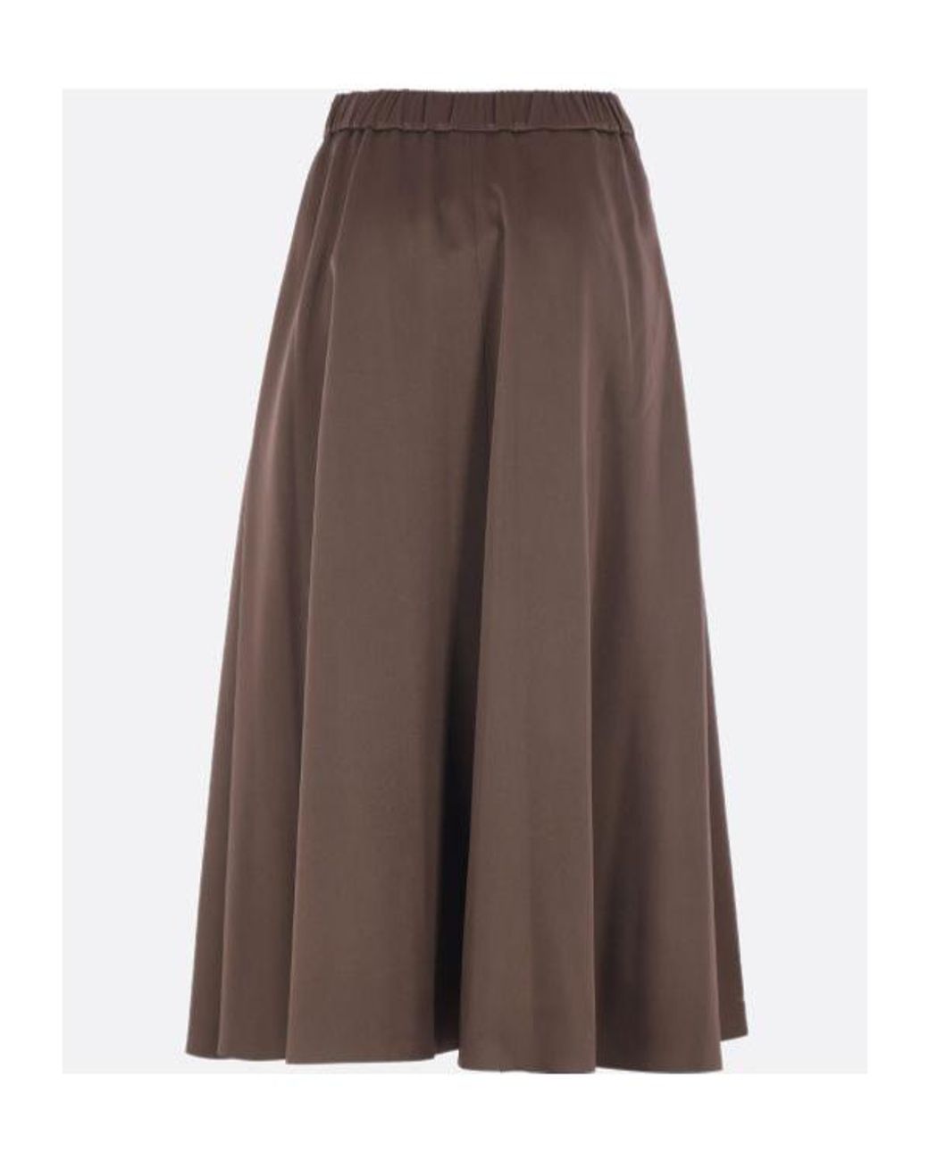 Brunello Cucinelli Brown Pleated Flared Skirt