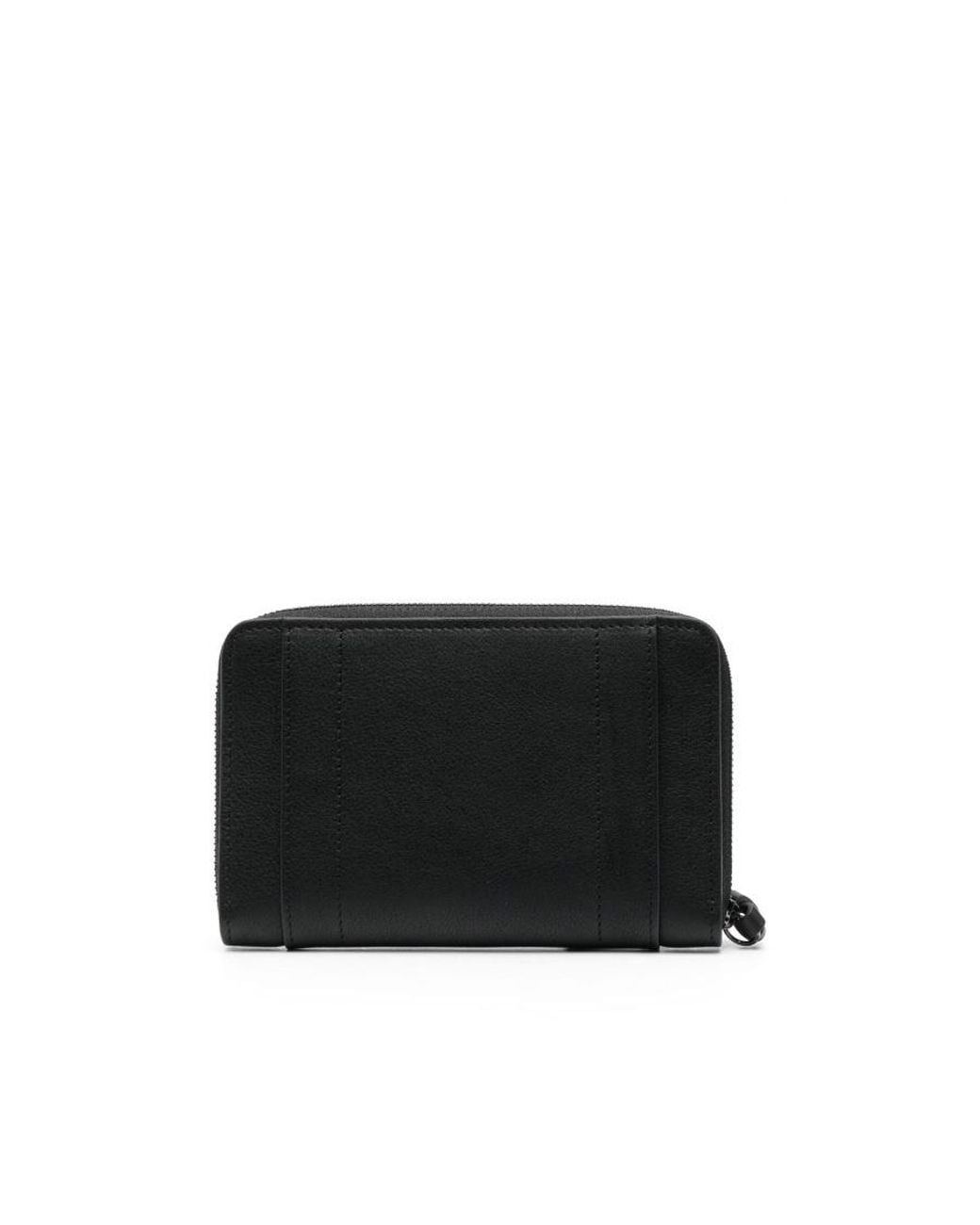 Longchamp Black Debossed-Logo Leather Wallet