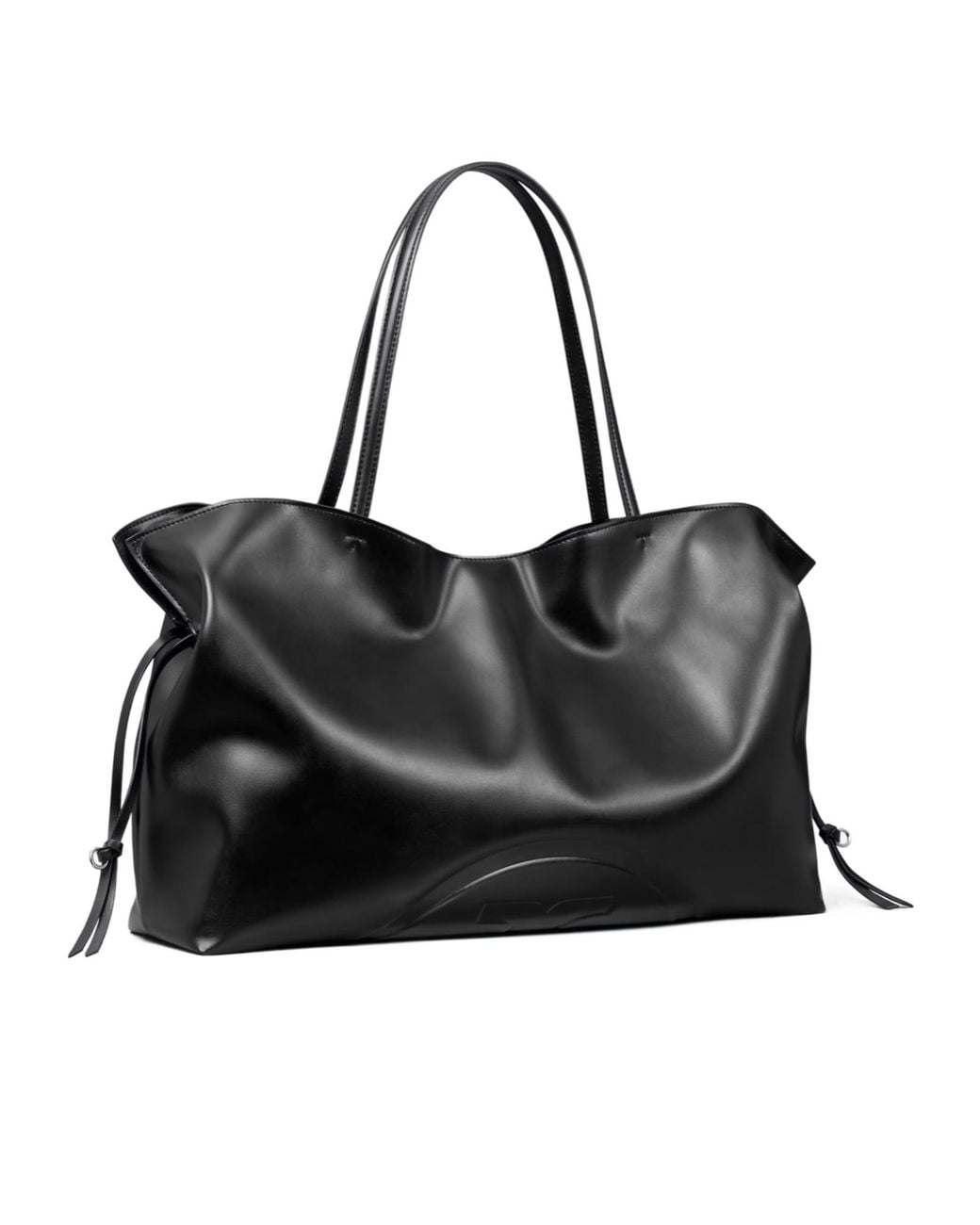 Tory Burch Black Ella Natuura Drawstring Tote Bag