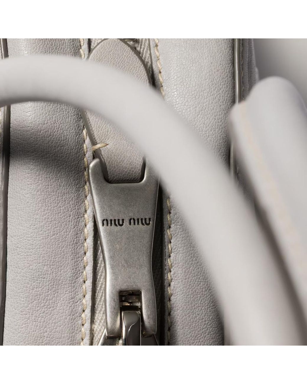 Miu Miu Gray Vivant Nappa Leather Bag