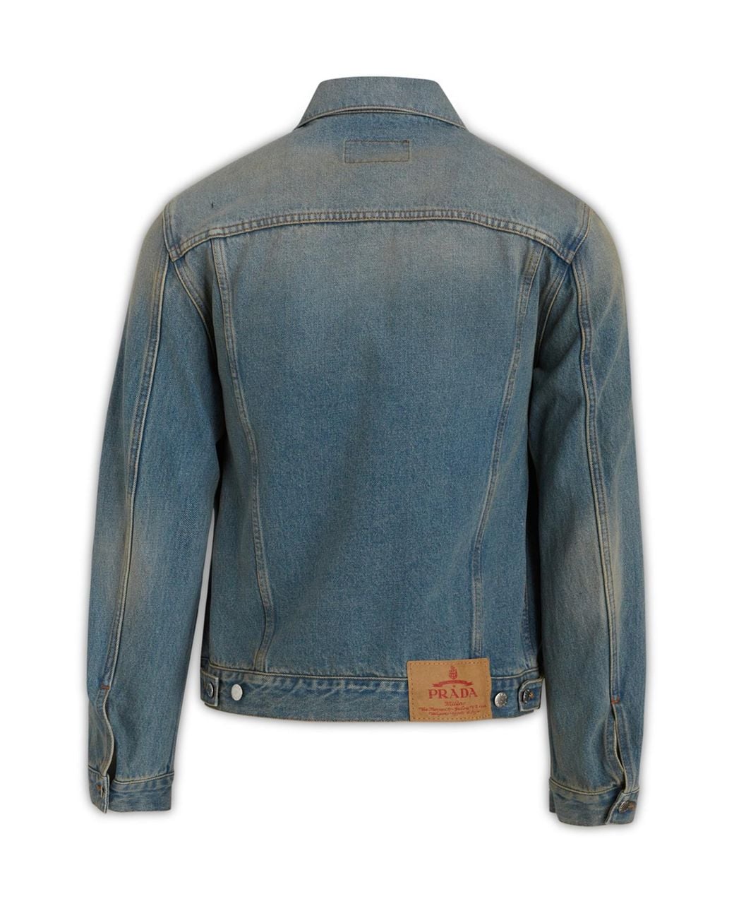 Prada Blue Long-Sleeved Denim Jacket for men