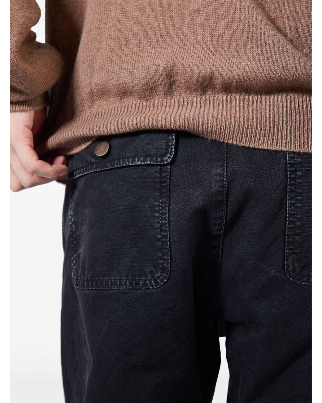 Prada Black Logo Detailed Wide-Leg Jeans for men