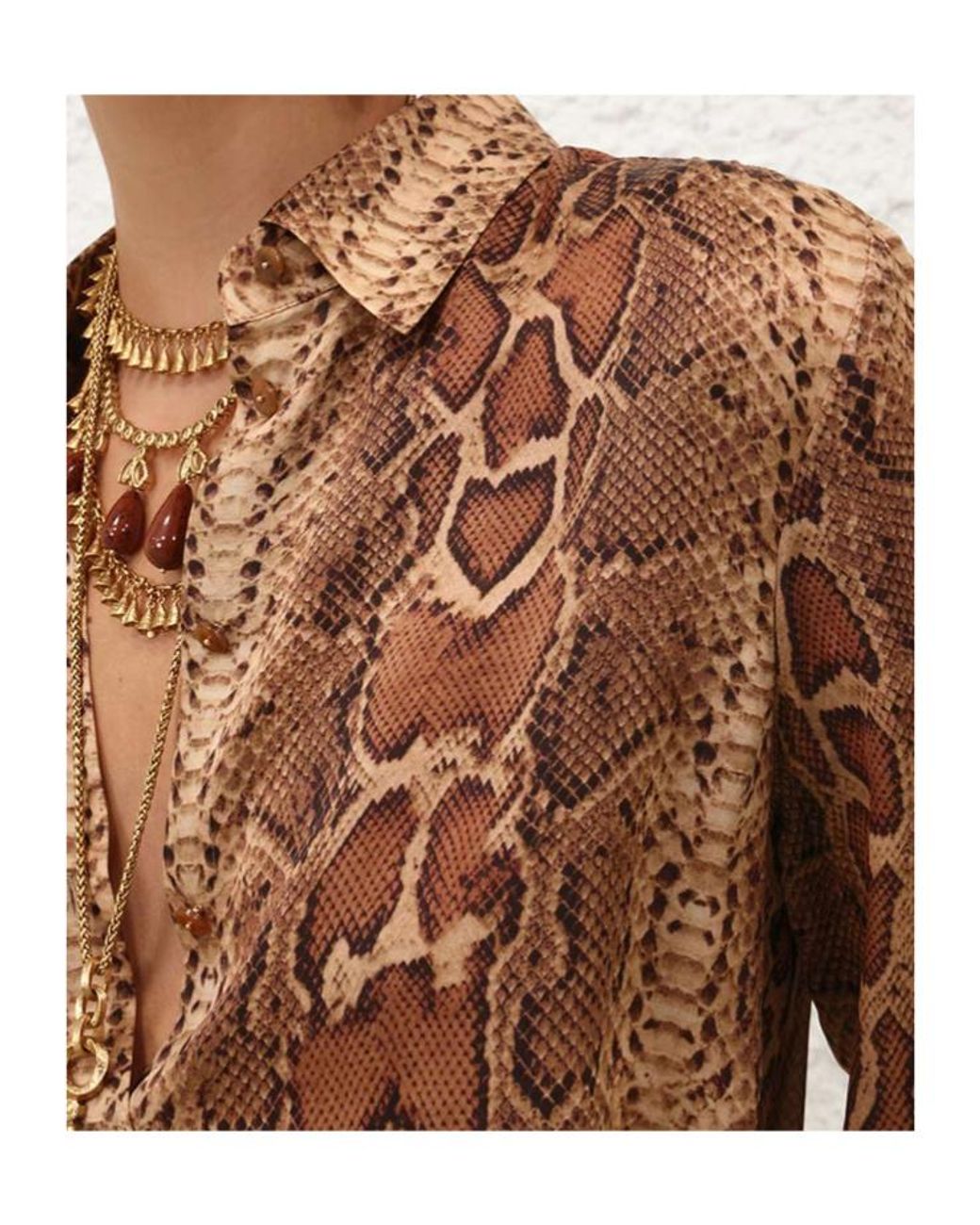 Zimmermann Brown Hypnotic Printed Shirt