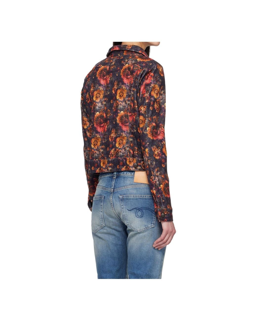 R13 Blue Collared Long-Sleeved Denim Jacket