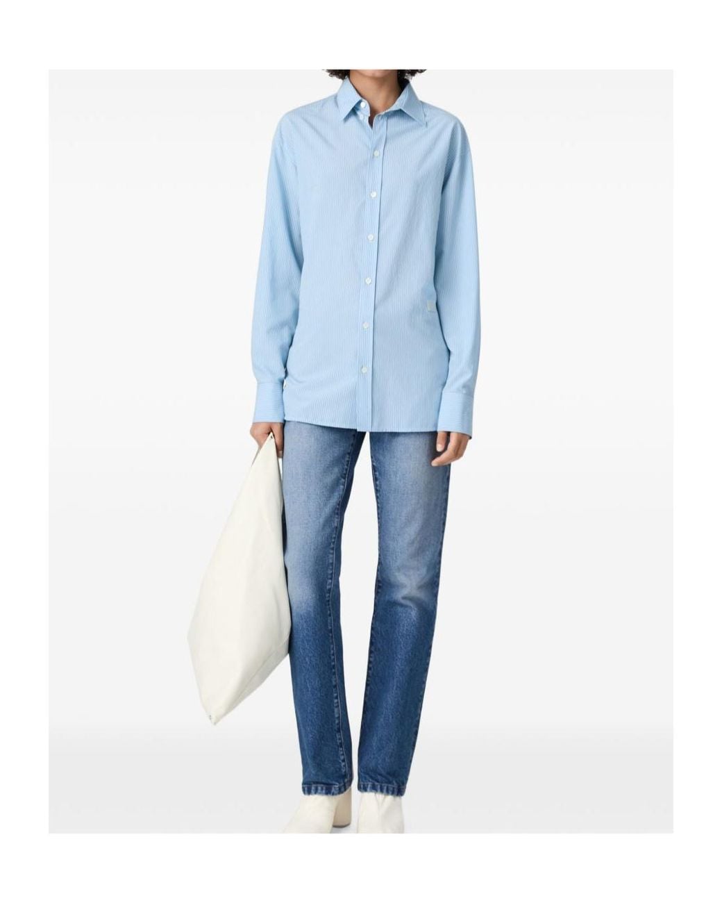 MM6 by Maison Margiela Blue Tie-Back Shirt